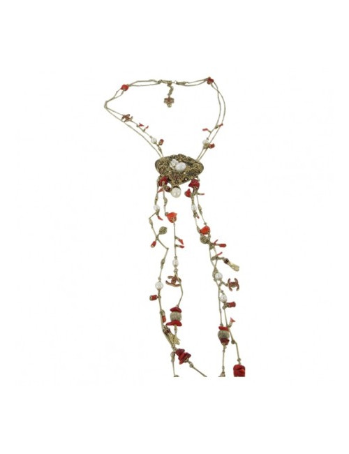 Sautoir corail & perles d'eau douce CHANEL