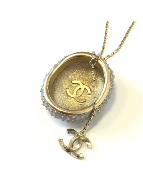 xxx Collier CHANEL "Oursin" en métal doré
