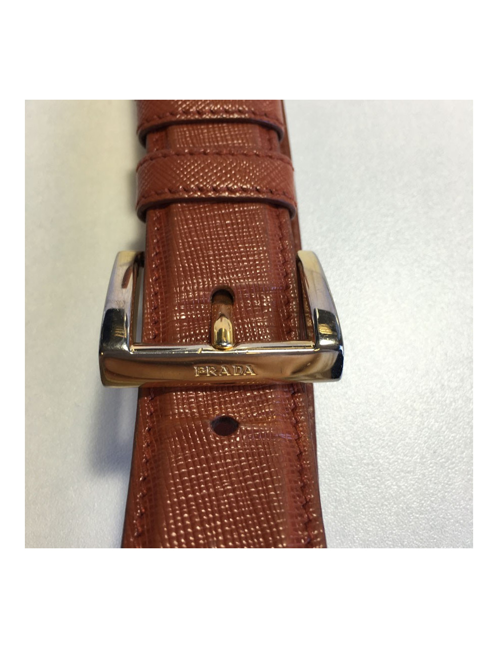 PRADA brown leather belt