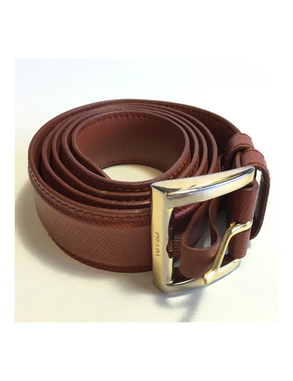 PRADA brown leather belt