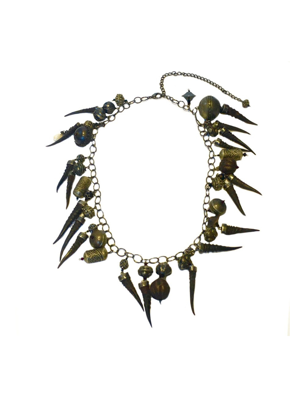 xxx Sautoir ELIE SAAB en métal argenté vieilli