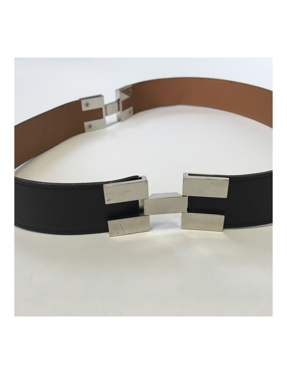 Ceinture HERMES en cuir marron T36