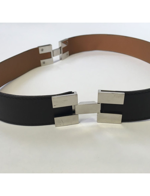 Ceinture HERMES en cuir marron T36