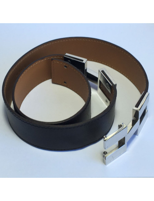 Ceinture HERMES en cuir marron T36