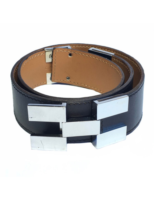 Ceinture HERMES en cuir marron T36