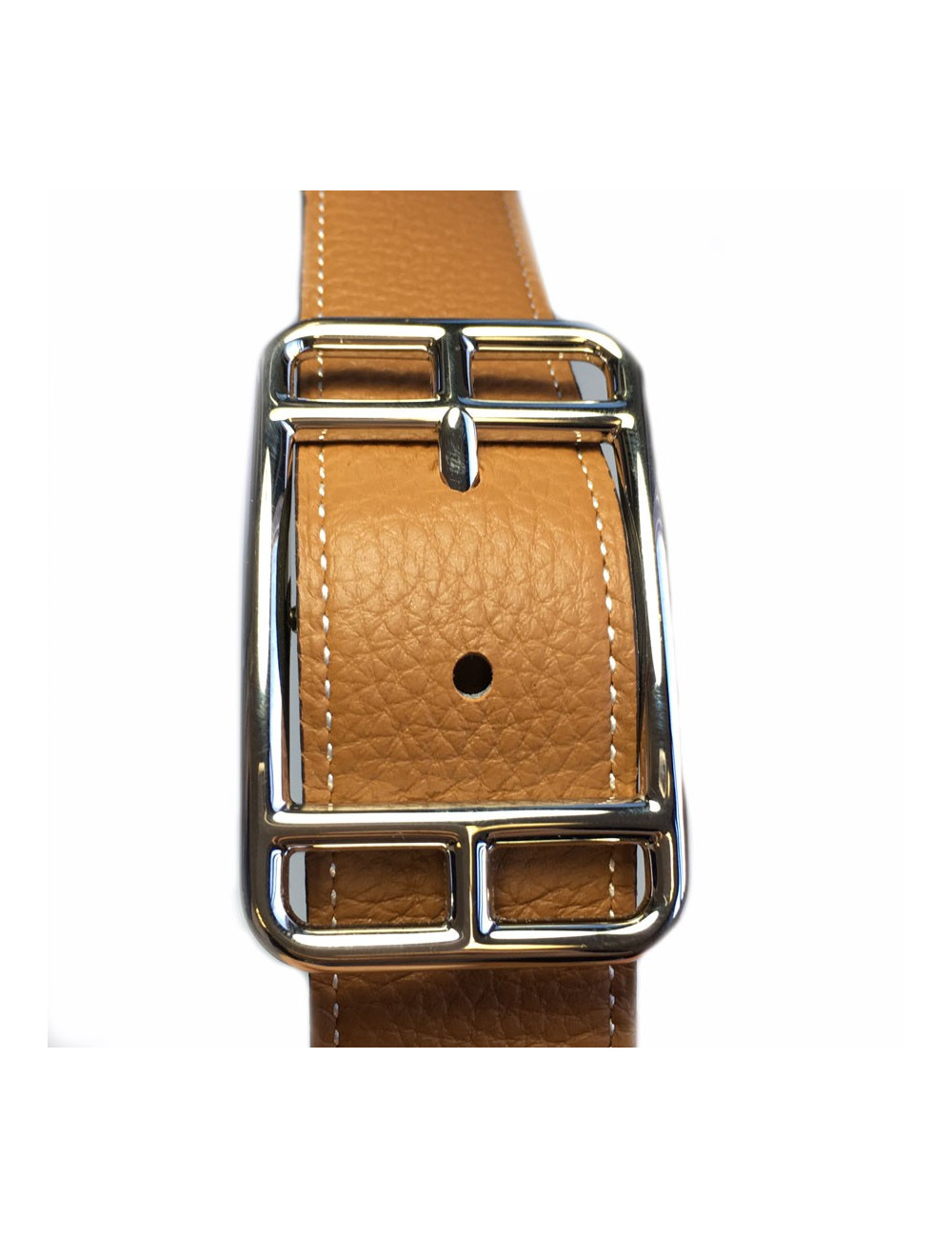 Ceinture HERMES homme en cuir noir réversible T110