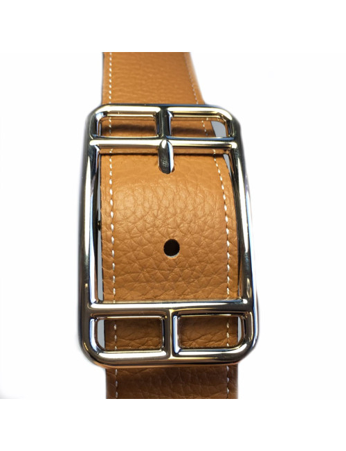 Ceinture HERMES homme en cuir noir réversible T110