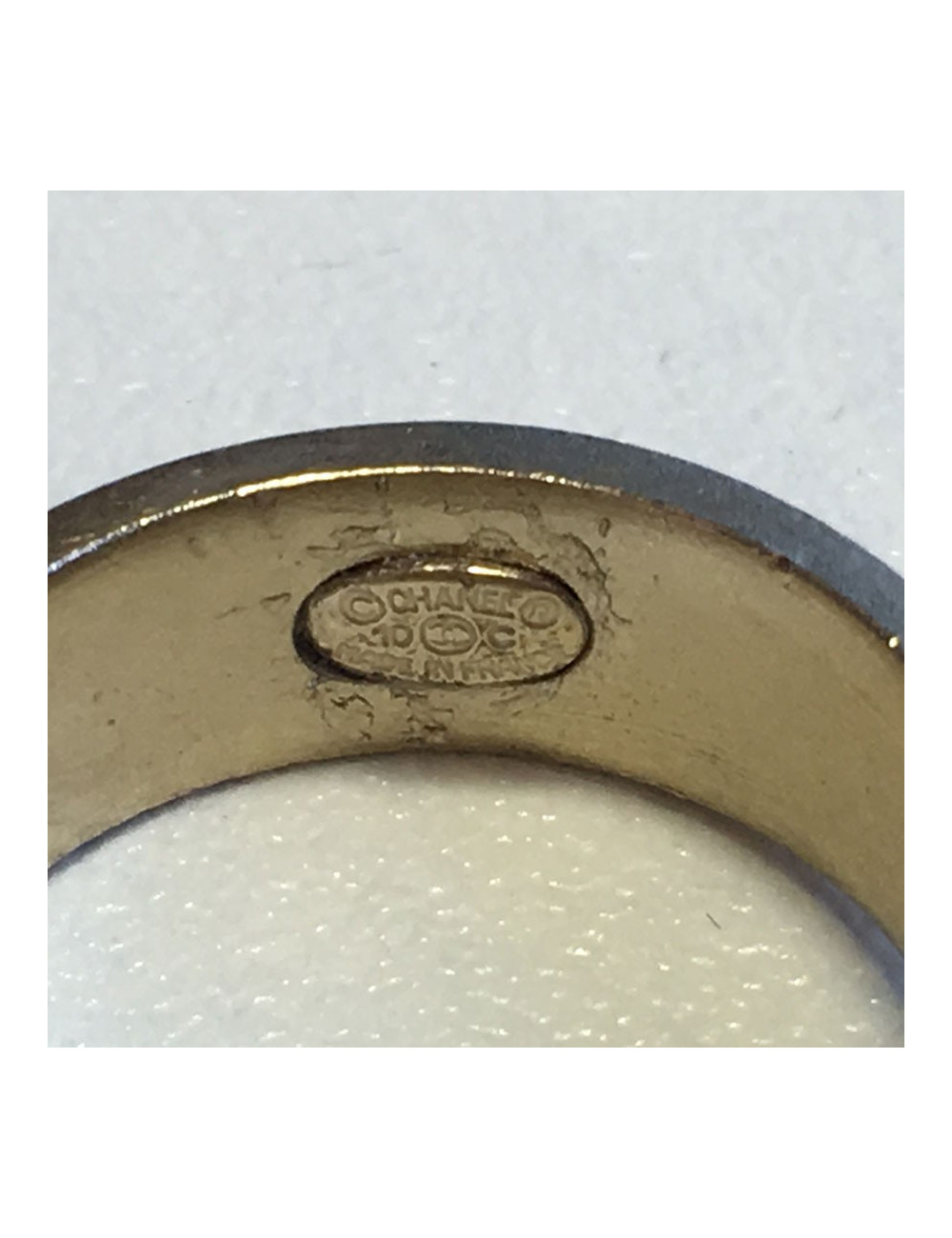 xxx Bague CHANEL en métal doré or pâle taille 51