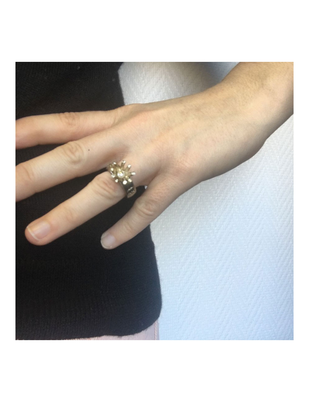 xxx Bague CHANEL en métal doré or pâle taille 51