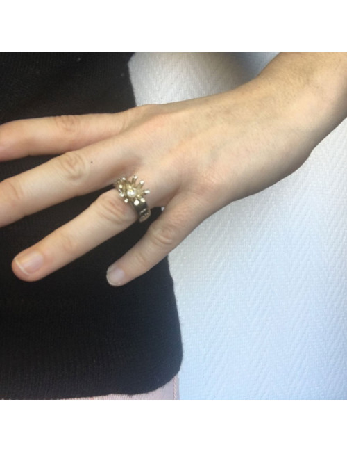 xxx Bague CHANEL en métal doré or pâle taille 51