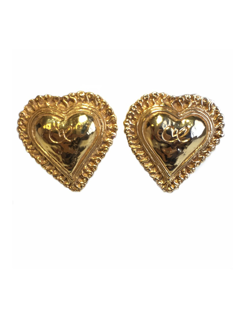 CHRISTIAN LACROIX heart clips-on earrings in gilded metal