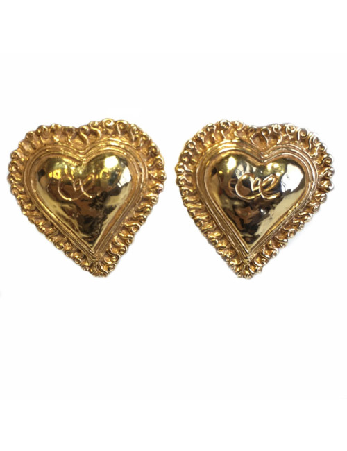 CHRISTIAN LACROIX heart clips-on earrings in gilded metal