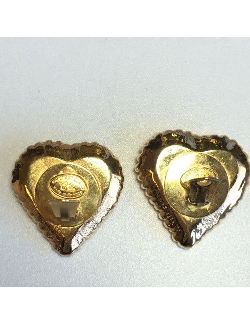 CHRISTIAN LACROIX heart clips-on earrings in gilded metal