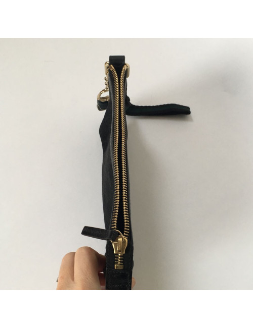 GUCCI wallet zip black monogram fabric