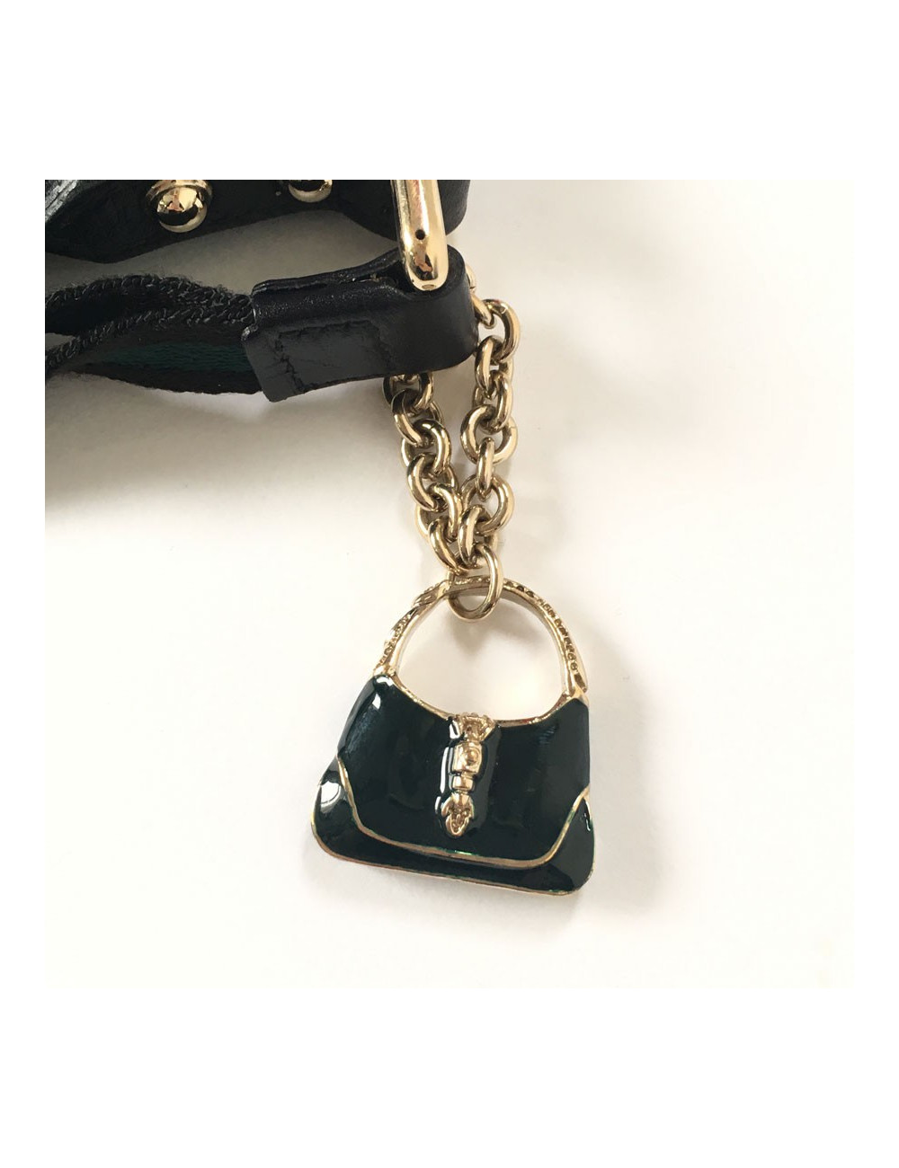 Pochette GUCCI zippée en tissu noir monogram