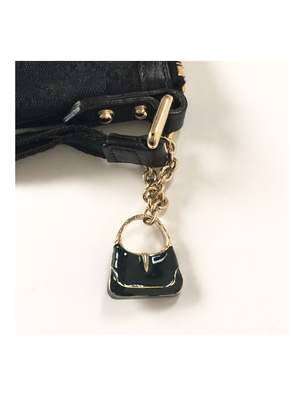 GUCCI wallet zip black monogram fabric