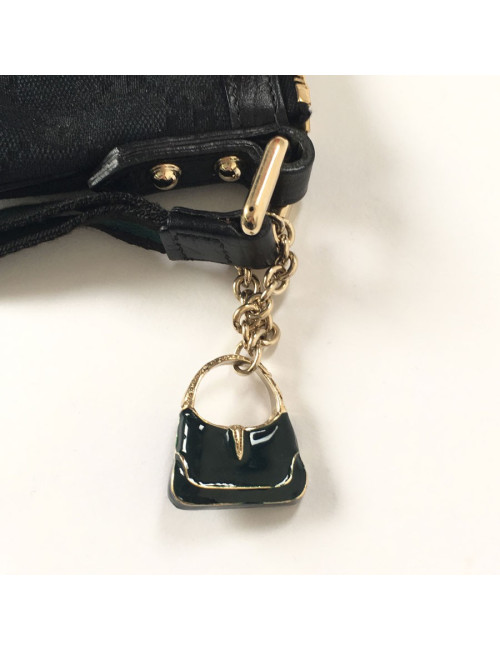 Pochette GUCCI zippée en tissu noir monogram