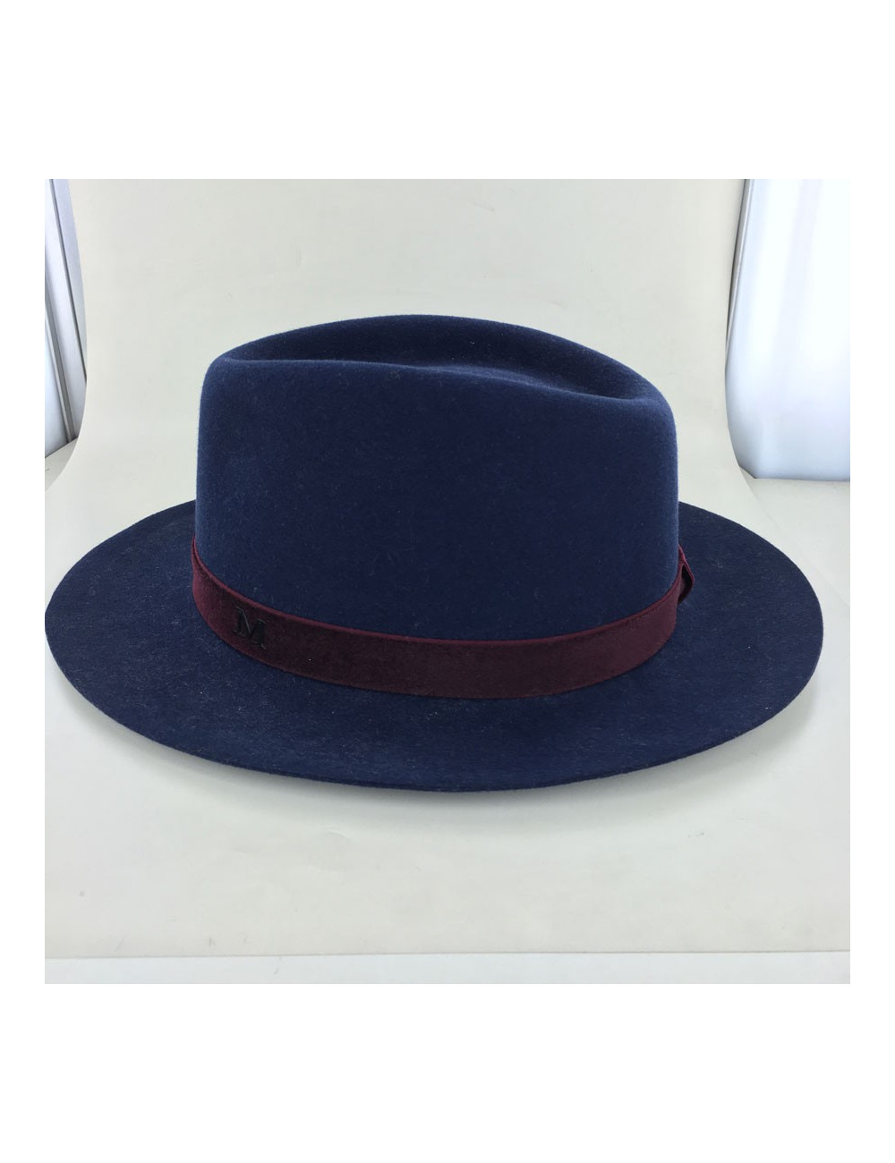 Feutre Henrietta Maison MICHEL bleu gros grain bordeaux