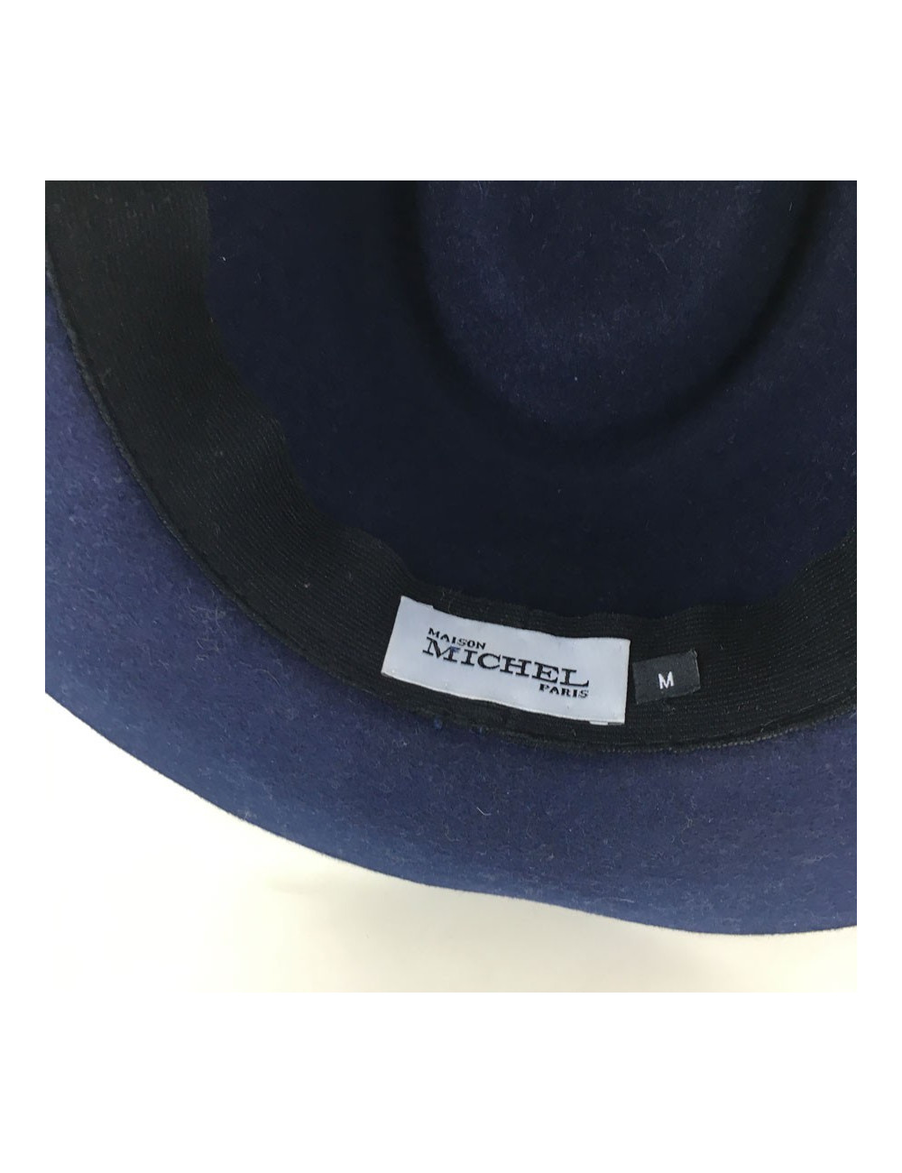 Felt Henrietta Maison MICHEL Blue Burgundy grosgrain