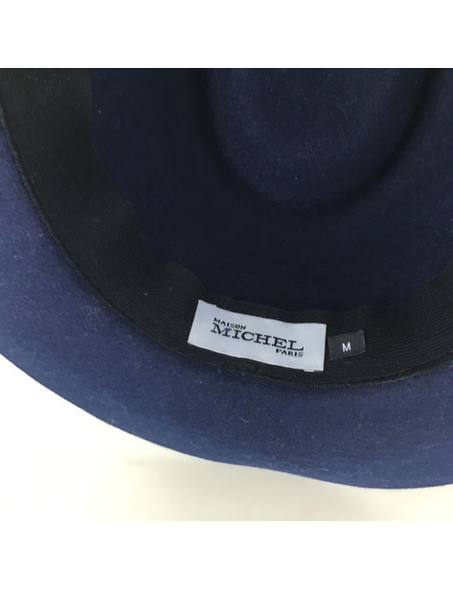 Felt Henrietta Maison MICHEL Blue Burgundy grosgrain