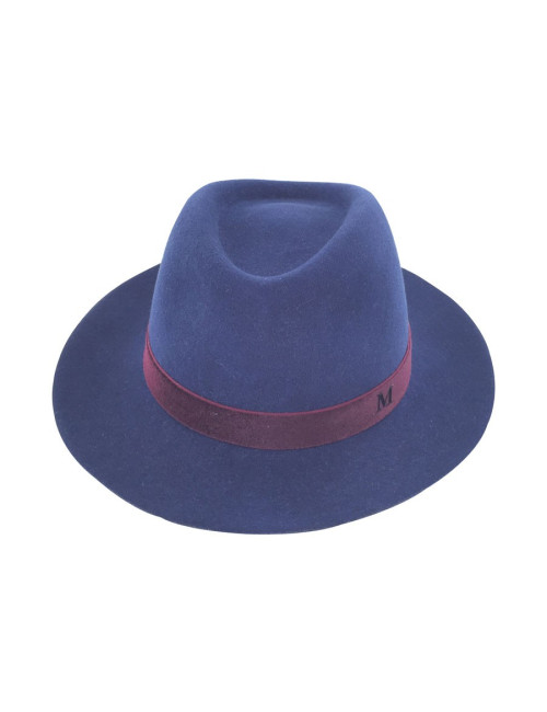 Feutre Henrietta Maison MICHEL bleu gros grain bordeaux