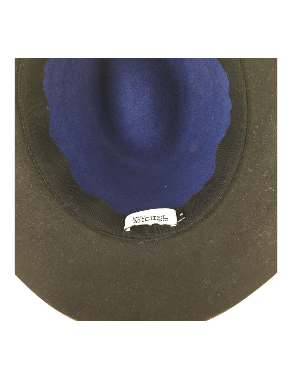 Felt Virginia MAISON MICHEL two-tone blue and black and big bordeaux grain