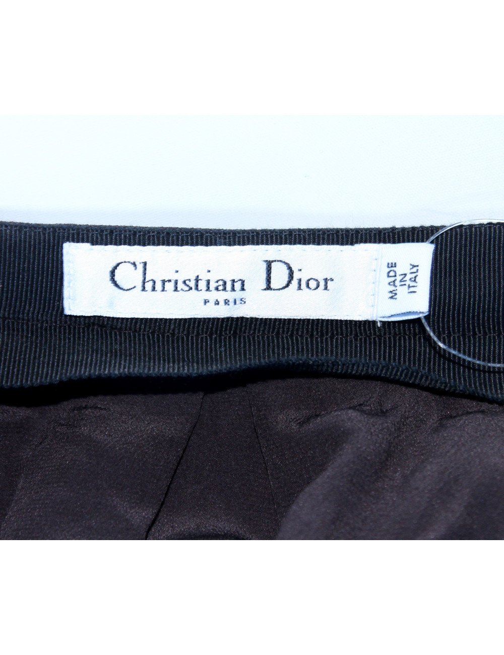 Jupe CHRISTIAN DIOR en crêpe de laine noire