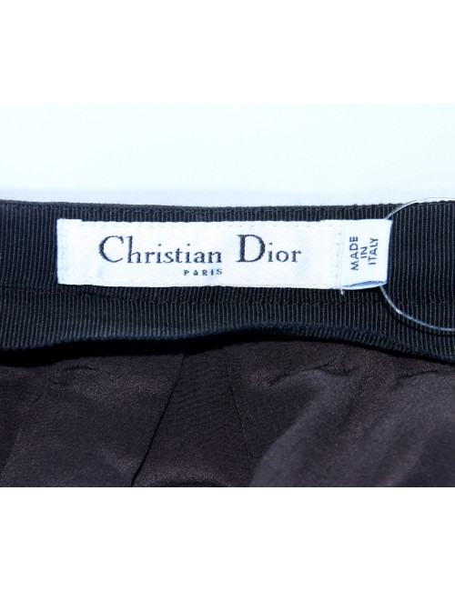 Jupe CHRISTIAN DIOR en crêpe de laine noire