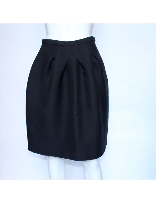 Jupe CHRISTIAN DIOR en crêpe de laine noire
