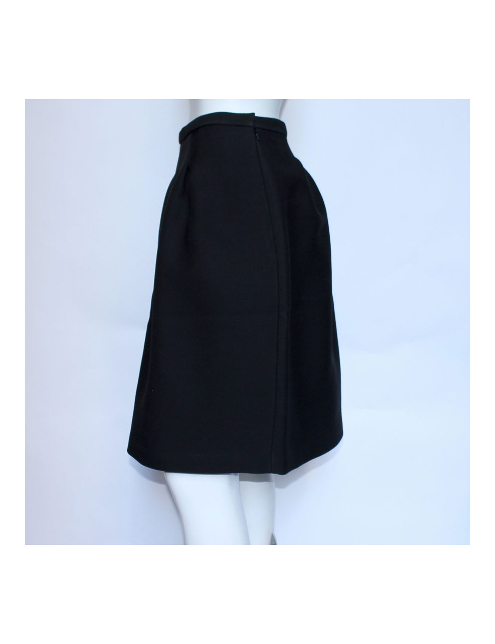 Jupe CHRISTIAN DIOR en crêpe de laine noire