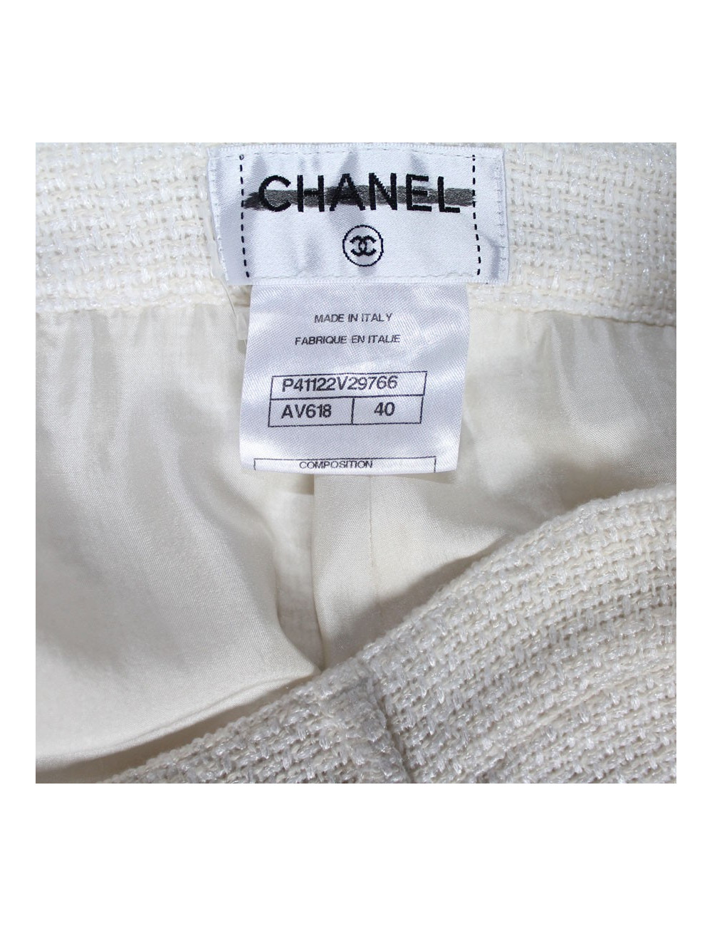 Pantalon CHANEL t 40 en coton blanc et beige