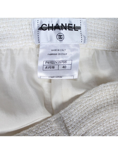 Pantalon CHANEL t 40 en coton blanc et beige