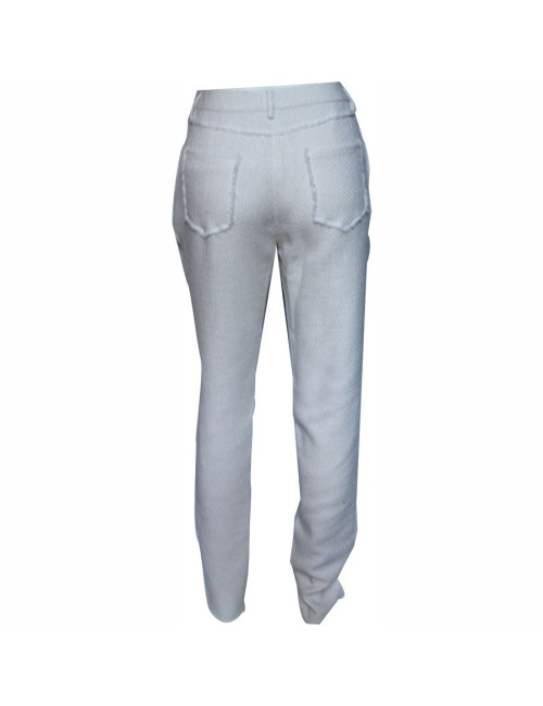 Cotton white and beige pants CHANEL T40
