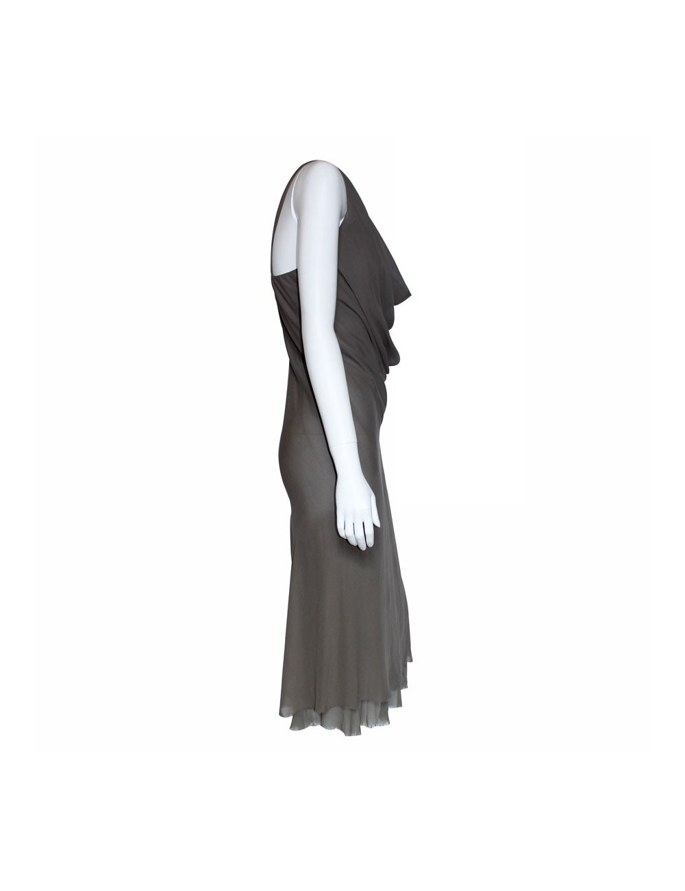 RICK OWENS T38 silk taupe dress