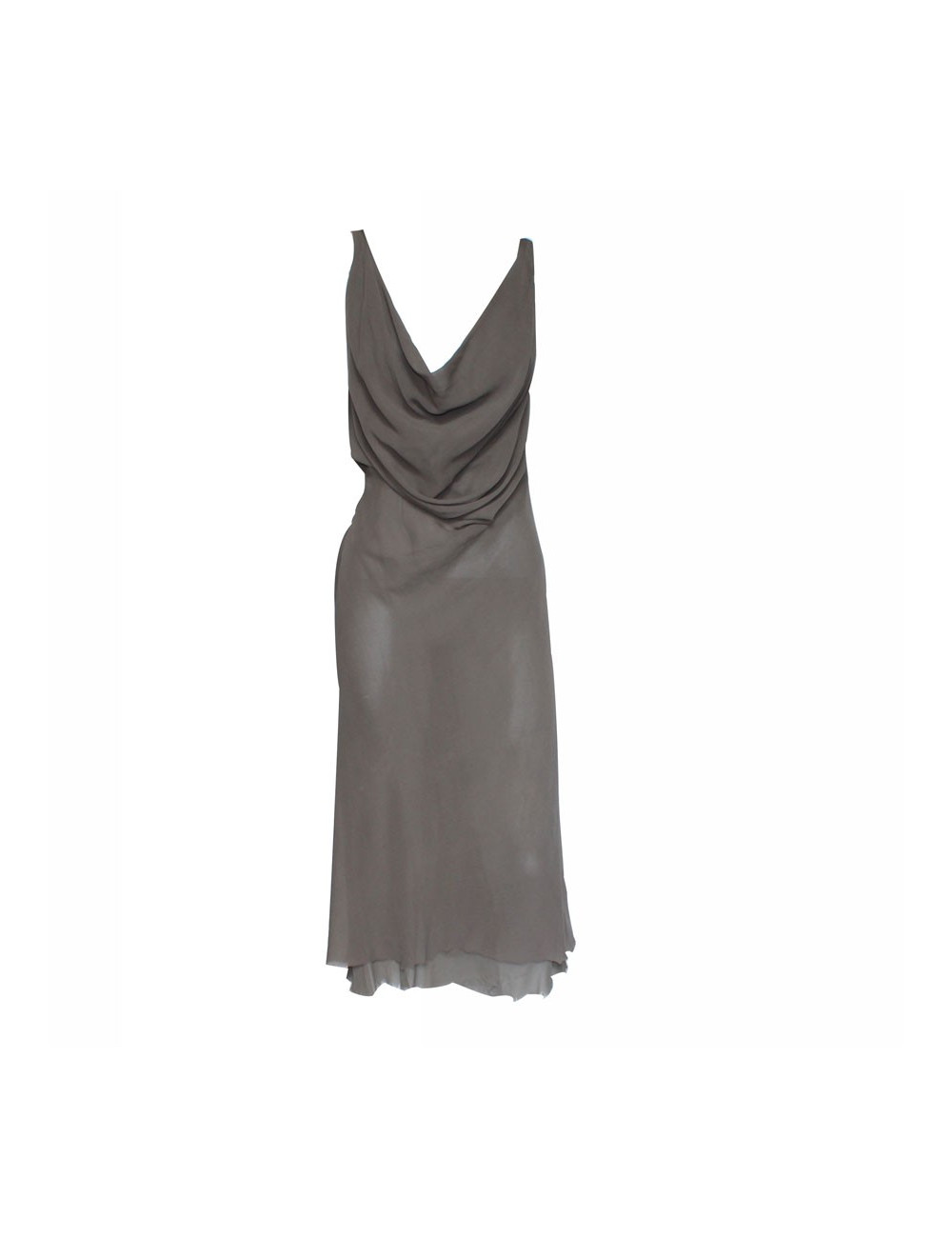 RICK OWENS T38 silk taupe dress