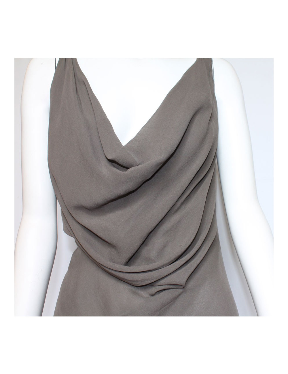 RICK OWENS T38 silk taupe dress