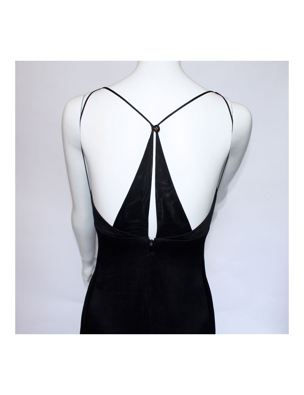 CHANEL t 38 black silk dress