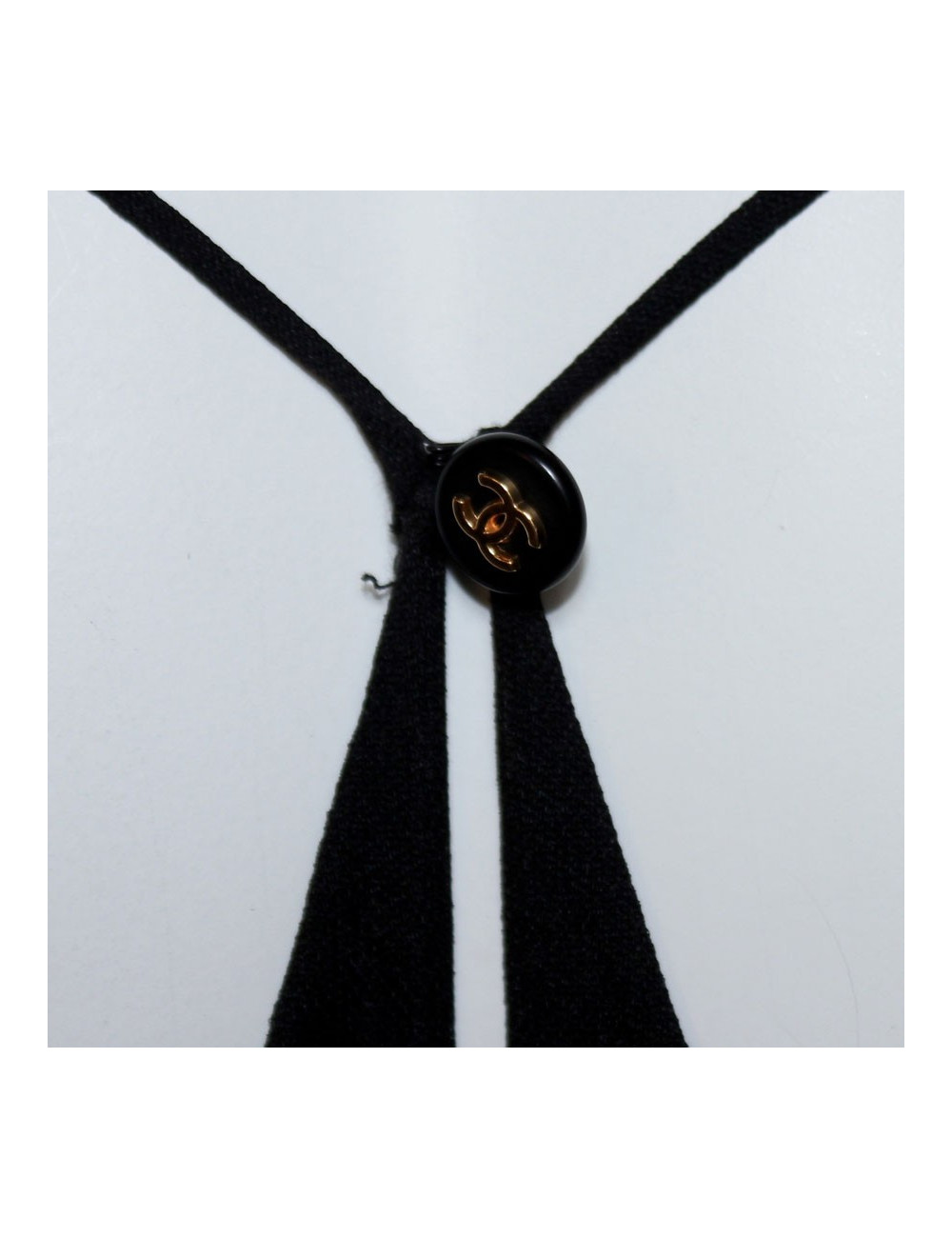 CHANEL t 38 black silk dress