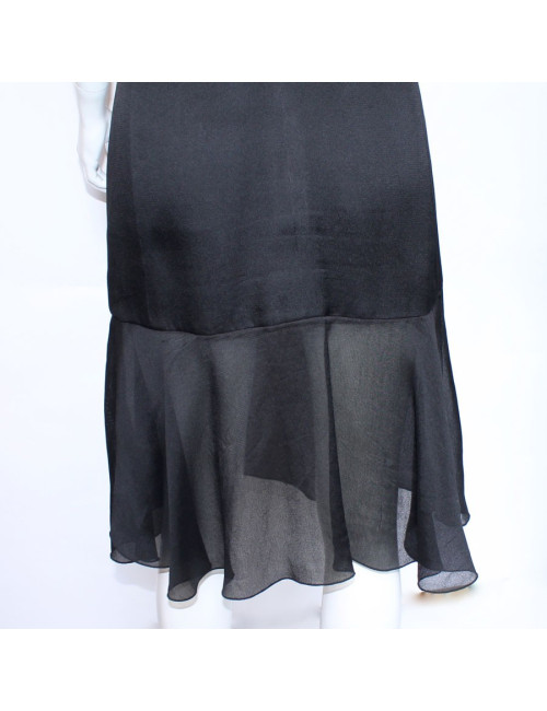 CHANEL t 38 black silk dress