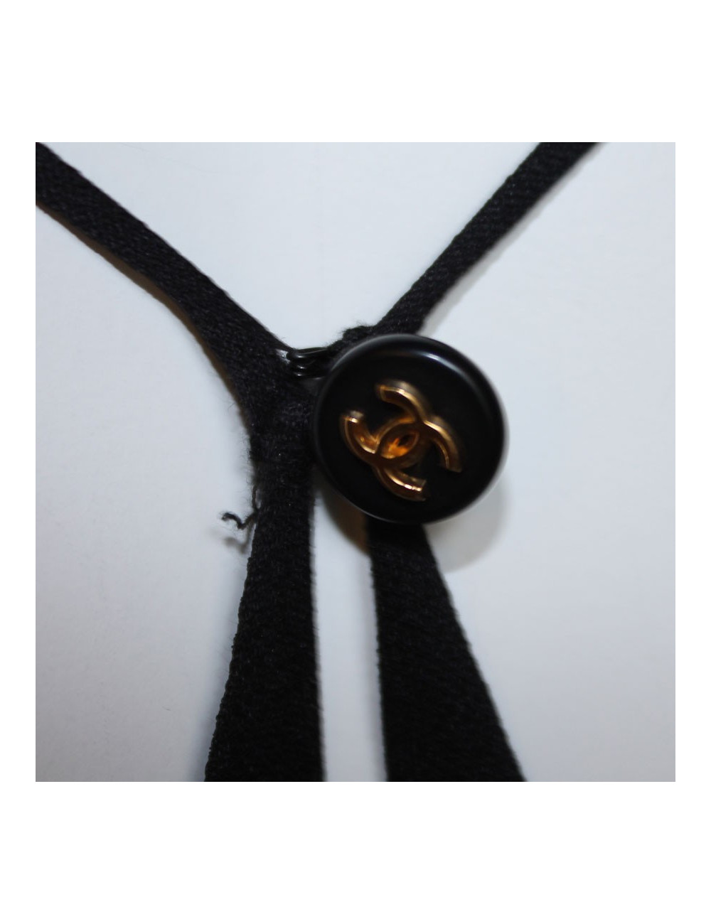 CHANEL t 38 black silk dress