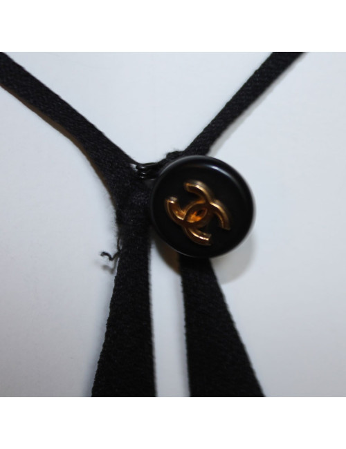 CHANEL t 38 black silk dress