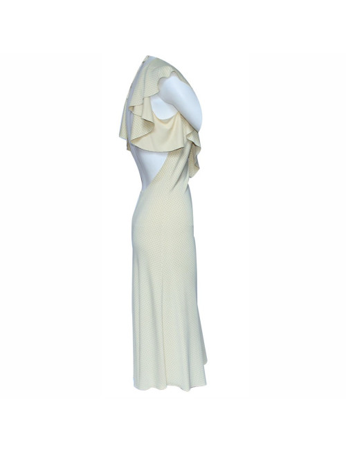 Robe CHLOE  t     jaune et coeurs verts