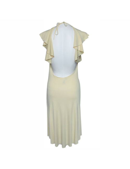 Robe CHLOE  t     jaune et coeurs verts