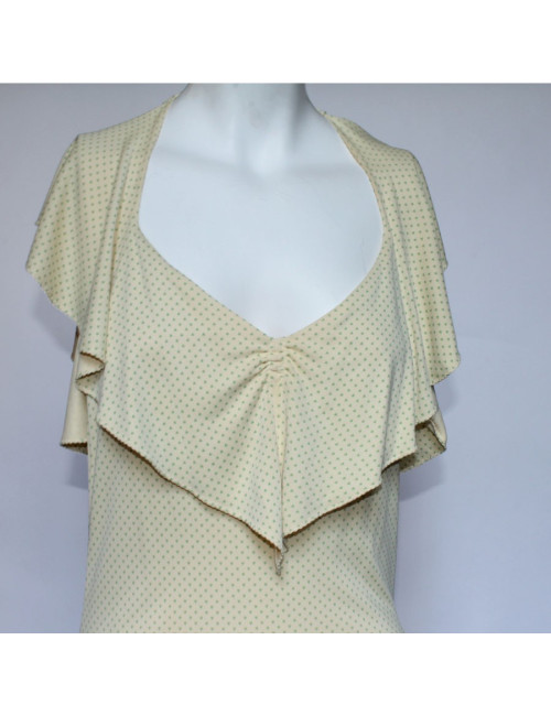 Robe CHLOE  t     jaune et coeurs verts