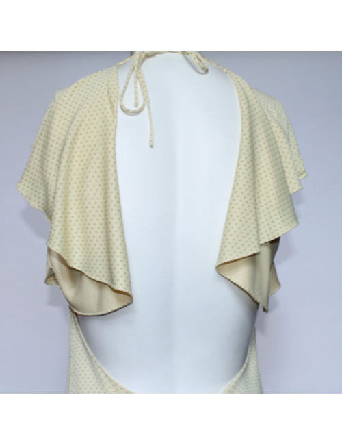 Robe CHLOE  t     jaune et coeurs verts