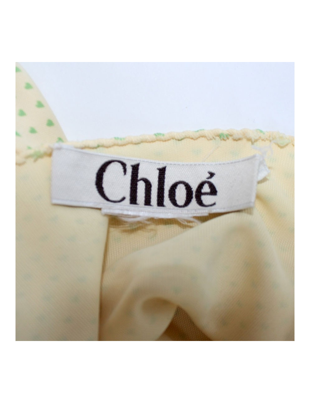 CHLOE dress yellow and green hearts