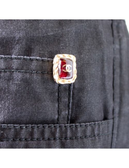 Pantalon CHANEL T 42 noir voile de soie