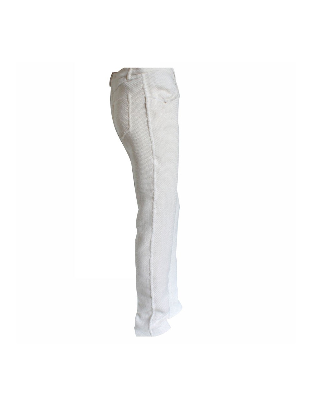 Cotton white and beige pants CHANEL T40