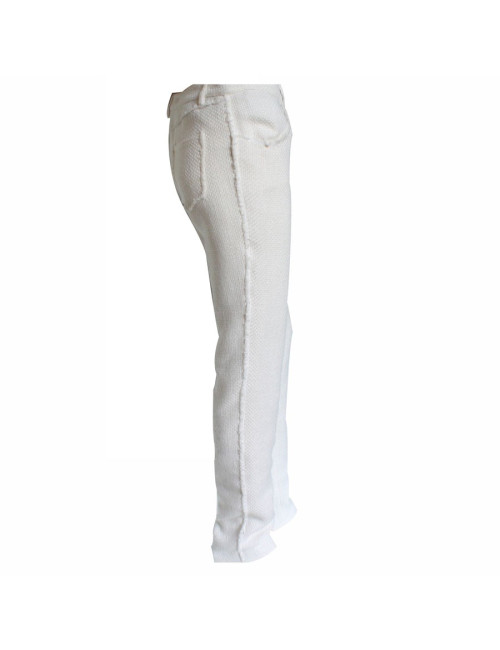 Cotton white and beige pants CHANEL T40