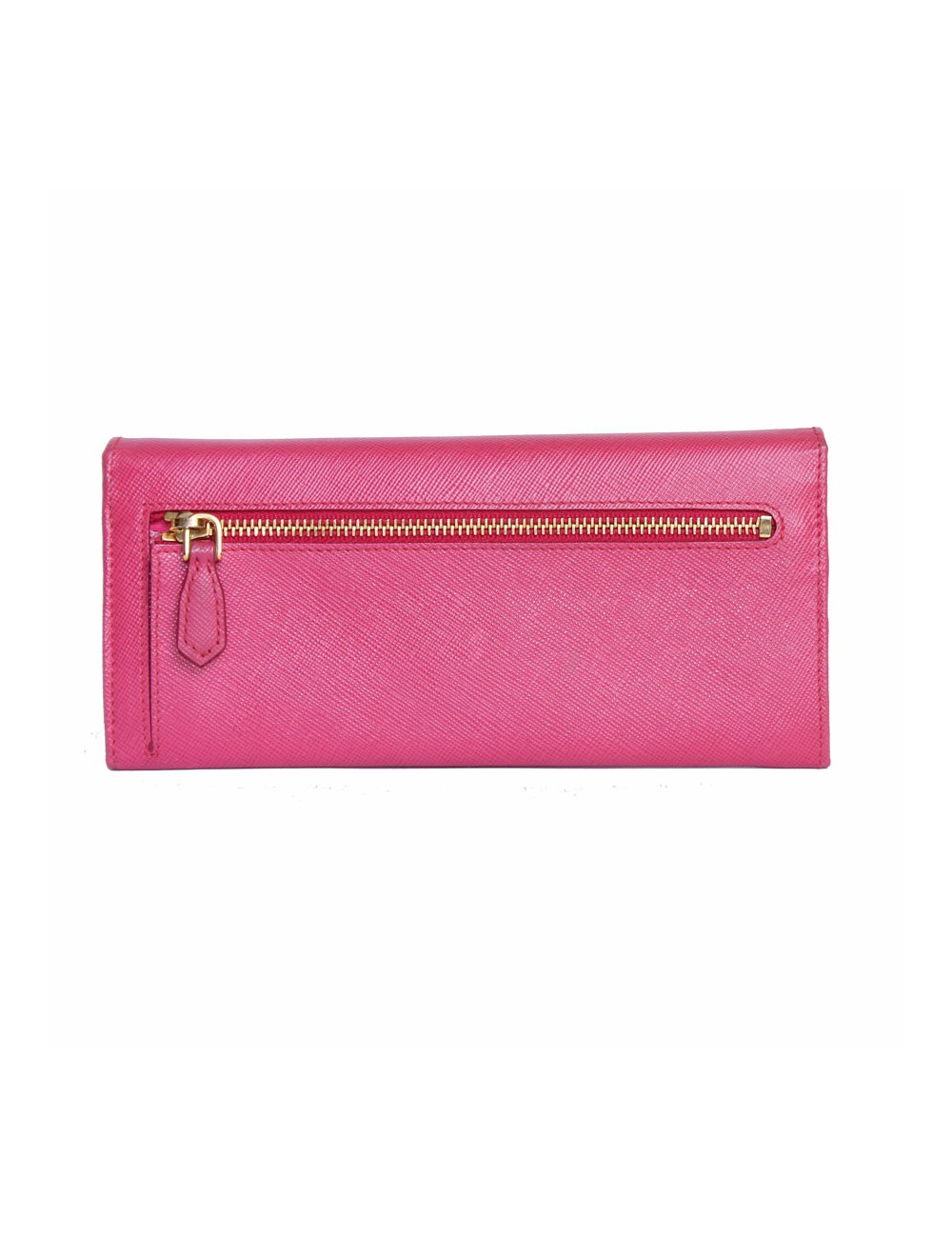 Portefeuille PRADA en cuir grainé rose